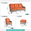 XIZZI 5 Pieces Wicker Furniture, Outside Conversation Set, 3-Seat Sofa with Cushion, High Back Rattan Chairs and Ottomans for Garden Backyard - 4 of 4