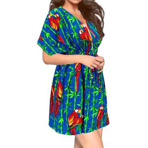 HAPPY BAY Women's Mini Beachwear Loose Swim Dress Summer Short Flowy Swimsuit Cover ups Tops X-Large-XX-Large Blue Tree - 1 of 4