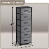 Sorbus Narrow 6 Drawers Nightstand with Steel Frame, Wood Top, Easy Pull Fabric Bins for Home, Bedroom, Office & Dorm - 4 of 4