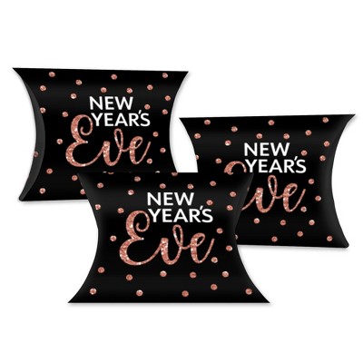 Big Dot of Happiness Rose Gold Happy New Year - Favor Gift Boxes - New Years Eve Party Petite Pillow Boxes - Set of 20