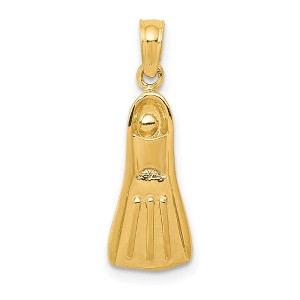 Black Bow Jewelry 14k Yellow Gold Scuba Flipper Pendant - 1 of 4