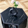 FURNIinspire Coffee Tables Hexagonal MDF Coffee Table with Pattern Stickers and Multi Hole Design for Living Room Bedroom, Black, 25"*21.6"*14" - 3 of 3