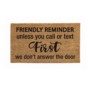 28" x 16" Nature Coir Mat, Friendly reminder - 1 of 4