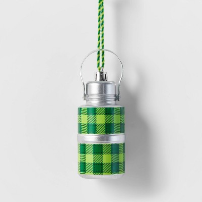 Plaid Thermos Christmas Tree Ornament Green - Wondershop™