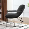 Beautyolove Modern Black Upholstered Sling Accent Chair Armchair with Metal Frame - 3 of 4