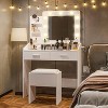 Acekool  Vanity Table with Mirror, Light Bulbs, Chair, Drawers & Power Outlets for Bedroom or Salon - 4 of 4