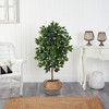 Nearly Natural 4-ft Ficus Artificial Tree in Boho Chic Handmade Cotton & Jute Gray Woven Planter - 3 of 4