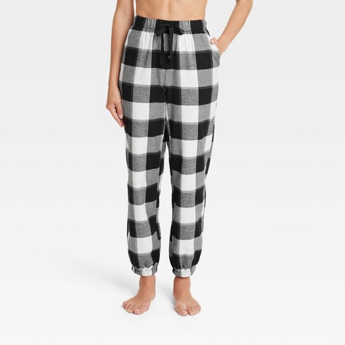 Women's Flannel Jogger Pants - Stars Above™ Cream/black Xl : Target