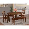 Asian Dining Room Set - 5 Piece Table & Chair Set - Rectangle Table with Butterfly Leaf - Modern Design - 2 of 4