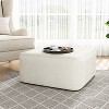 Vynxaria Modern Corduroy Square Ottoman with Dense Foam Padding and Pocket Coil Springs,Cream - 4 of 4