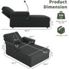 TiramisuBest 66.5" Oversized Chaise Lounge,Cozy Reading Chair with Phone Holder,Upholstered Deep Seat Sleeper Chair for Apartment,Bedroom,Gray - 2 of 4