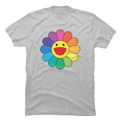 Adult Design By Humans Daisy Flower Rainbow Pride By PINHEAD66 T-Shirt