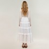 Anna-Kaci Women's Tiered Maxi Skirt with Lace Eyelet Panels and Textured Striped Design - 3 of 4
