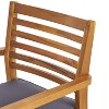Sapphtopaz Wood Outdoor Dining Chairs Set of 2 Patio Chairs All Weather Use for Poolside, Garden, Backyard - 3 of 4