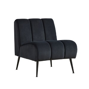 XINGHANZHENXUAN Modern Armless Accent Chair with Rubber Wood Legs, Chenille Upholstered Chair for Living Room, Bedroom & Office - 1 of 4