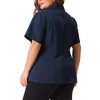 Agnes Orinda Women's Plus Size Casual Short Sleeve Notched Lapel Button Work Office Blazers - 4 of 4