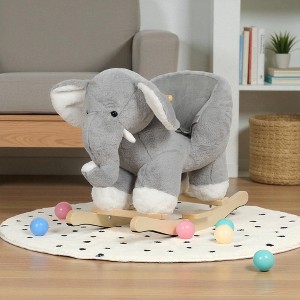 Mshliw Plush Rocking Horse Ride-On Toy with Music, Safety Belt, and Steel Frame, Soft Seat for Toddlers Ages 1–3, Birthday Gift, Christmas gift - 1 of 4