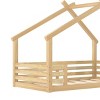 TopComfy Beds Full House Floor Bed with Window and a Small Shelf Solid Wood Floor Bed with House shaped Roof for Bedroom, Beige, 78.3"*41"*53.9" - 3 of 4