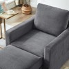 Sapphtopaz Modern Accent Chair with Ottoman Upholstery Comfy Couch Classic Corduroy Chaise Accent Chairs for Living Room, Bedroom - 4 of 4