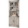 Jojoka Farmhouse Corner Cabinet,Tall Corner Storage with Glass Door & Adjustable Shelves for Living Room - 4 of 4