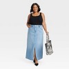 Women's Denim Maxi Skirt - Ava & Viv™ Medium Wash - 3 of 3