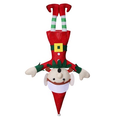 55" Pre-Lit Tangled Elf Outdoor Decorative Holiday Mannequin - Haute Décor