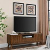 HDZNVF Mid Century Modern Fluted TV Stand for 65 inch TV, Entertainment Center with Storage, Walnut - 2 of 4
