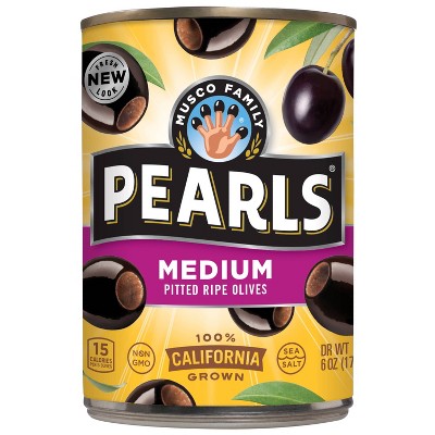 Pearls Medium Pitted Ripe Black Olives - 6oz