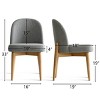 Upholstered Linen Dining Chairs with Solid Wood Legs, Modern Armless Fabric Chairs for Dining Room or Kitchen Table-Maison Boucle - 3 of 4