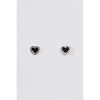 Slickblue Women's Jewelry, Gold & Black Heart Stud Earrings with Faux Diamond Details, Small Size, 0.5", Alloy - 4 of 4