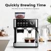 R.W.FLAME Espresso Machine with Grinder, 15-Bar Pump, Milk Frother, and 30 Grind Settings, Ideal for Cappuccino and Latte, with Removable Water Tank - 3 of 4