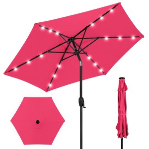 Best Choice Products 7.5ft Outdoor Solar Patio Umbrella for Deck, Pool w/ Tilt, Crank, LED Lights - 1 of 4