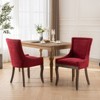 DOMETOUR Dining Chair Set of 2 Thickened Fabric Chair with Neutrally Toned Solid Wood Legs Bronze Nail Head - 3 of 4
