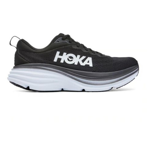 HOKA Bondi 8 Running Shoes for Men Black/White Size 11
