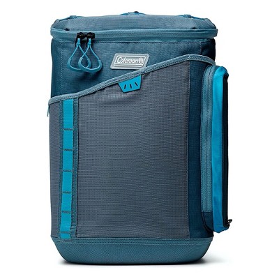 Coleman Sportflex 30 Leakproof Padded Soft Sided Can Soft Cooler Tote Bag with Mesh Stretch Pockets and Compression Molded Bottom, Ocean Blue