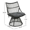 Boho Wicker Barrel Chair with Cushion,High Back Rattan Lounge Chair for Indoor Outdoor Use on Papasan Base–Maison Boucle - 2 of 4