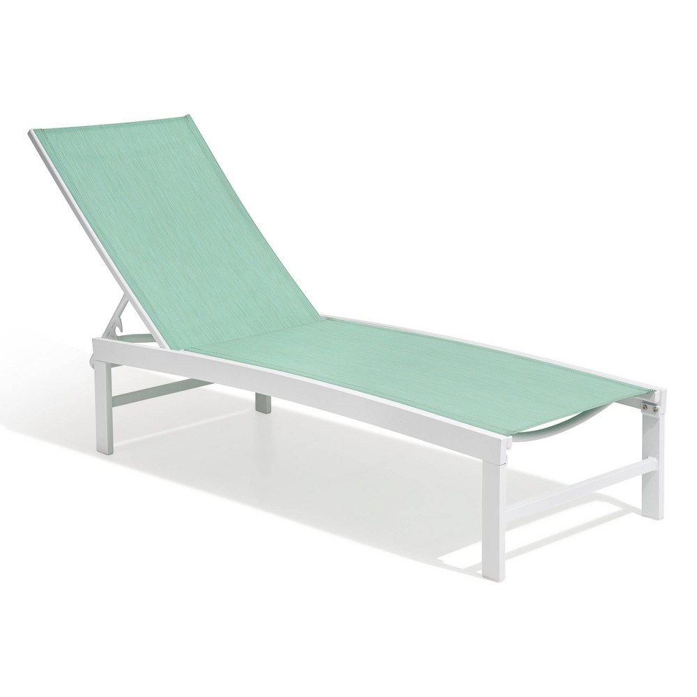 Photos - Garden Furniture Outdoor Five Position Adjustable Aluminum Chaise Lounge Green - Crestlive