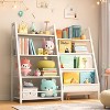 Vynxaria Bookshelf Series 24 in. Wide  3 / 4 Shelf Kids Bookcase with Side Pockets for Nurseries Playrooms and Classrooms - 2 of 4