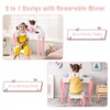 Infans Kids Vanity Princess Makeup Dressing Table Stool Set W/ Mirror Drawer White - 4 of 4