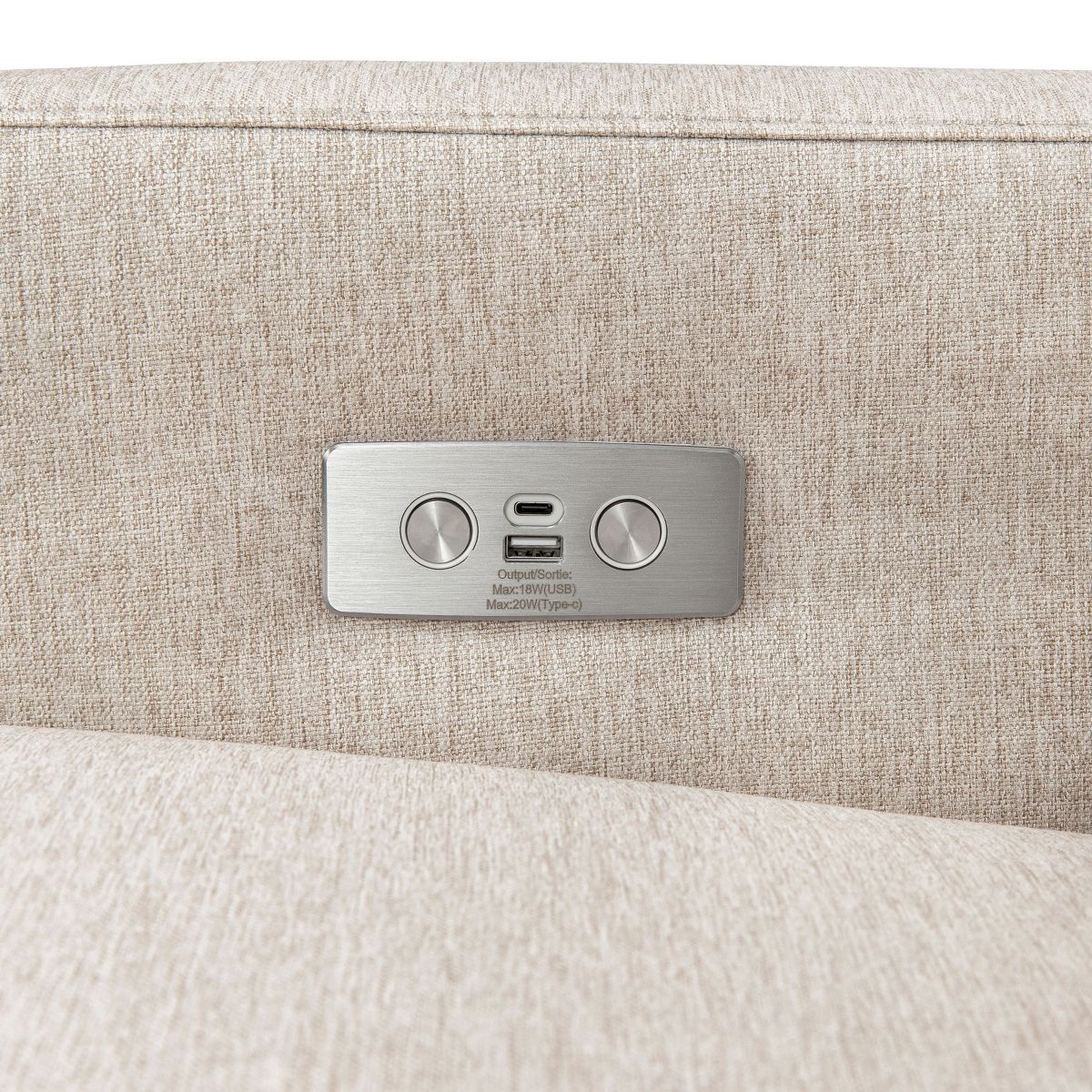 Babyletto Sigi Electronic Recliner and Swivel Glider with USB port - Performance Beach Eco-Weave - thumbnail 9
