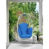 33"Aluminum Egg Chair; Hanging Swing Chair with Thickness Cushion - 3 of 4
