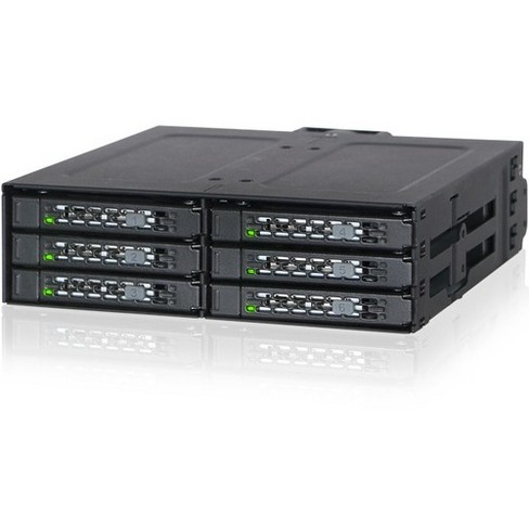 Icy Dock Tougharmor Mb608sp B Drive Enclosure For 5 25 6gb S Sas Serial Ata 600 Serial Ata 600 Host Interface Internal Black 6 X Hdd Supported Target