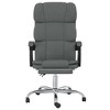 vidaXL Modern Comfort Reclining Office Chair, 100% Polyester Fabric, Dark Gray, Adjustable Backrest, Footrest Height, Metal, Plywood Frame - 3 of 4
