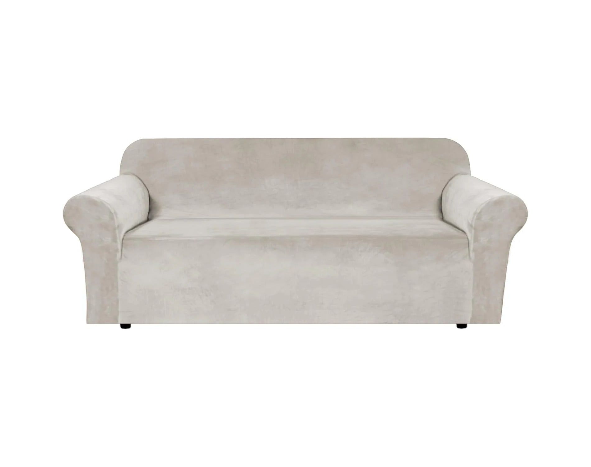 H.Versailtex Stretch Velvet Sofa Covers for Cushion Couch Covers Sofa Slipcovers Furniture Protector OATMEAL Sofa