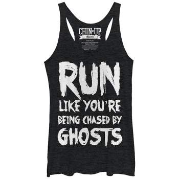 Women's CHIN UP Run You're Being Chased by Ghosts Racerback Tank Top