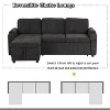 84"W Upholstered L-shaped Sofa Couch Convertible Sofa Bed Sectional Sofa with 2 Cup Holders, 2 USB Ports and Storage Space, Beige/Black/Gray-ModernLux - 4 of 4