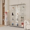 YOOCOZZ Tempered Glass Cabinet (Display/Wine/Storage/File), Bluetooth LED, Door Lock, Casters - 3 of 4