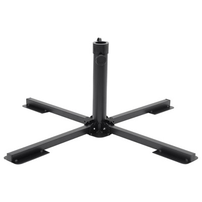 vidaXL Parasol Base Foldable for Ã˜1.5"/1.9" Pole Glossy Black Steel