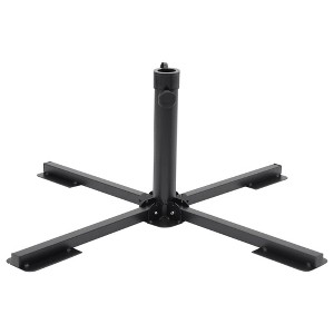 vidaXL Parasol Base Foldable for Ã˜1.5"/1.9" Pole Glossy Black Steel - 1 of 4