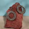 SOHI Women's Circular Metallic Ribbed Drop Earrings - 2 of 4